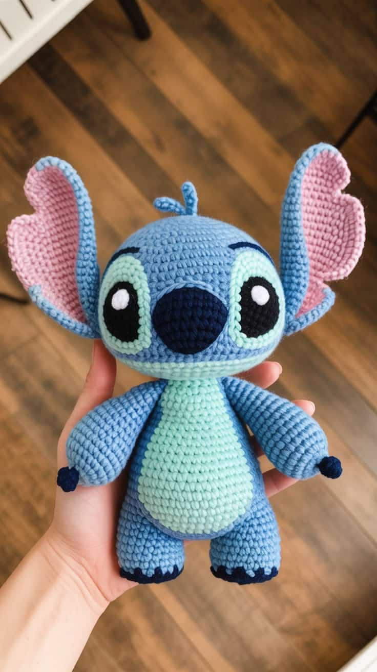 Peluche azul de orejas grandes