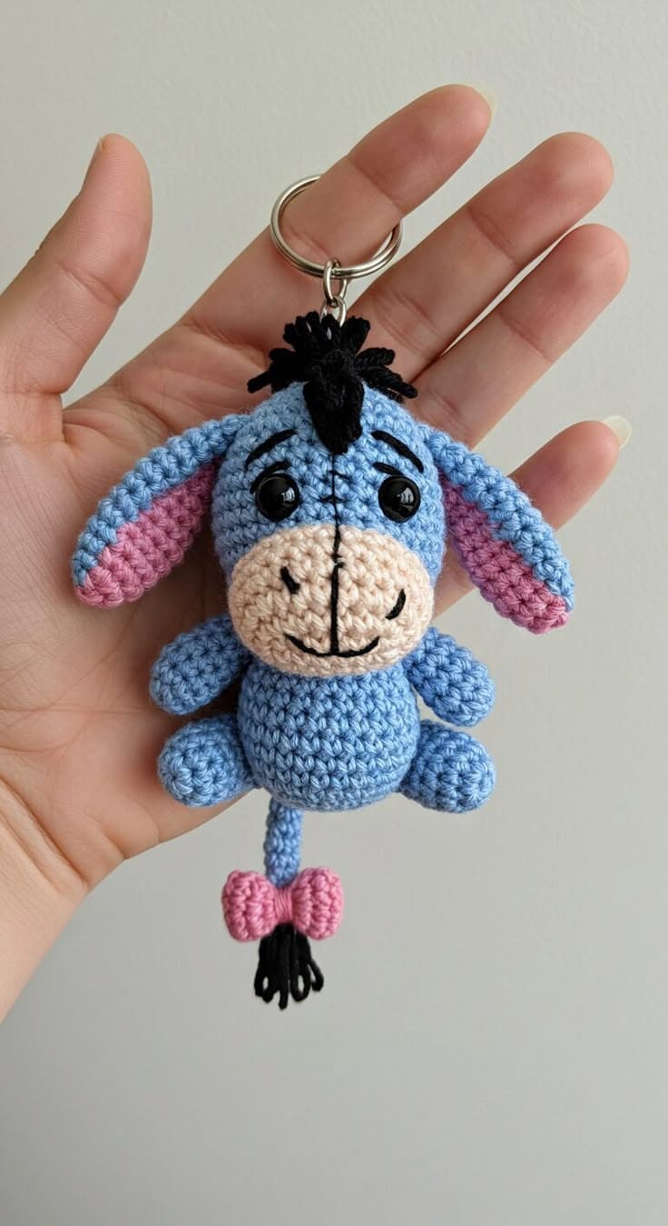 Llavero de conejito azul