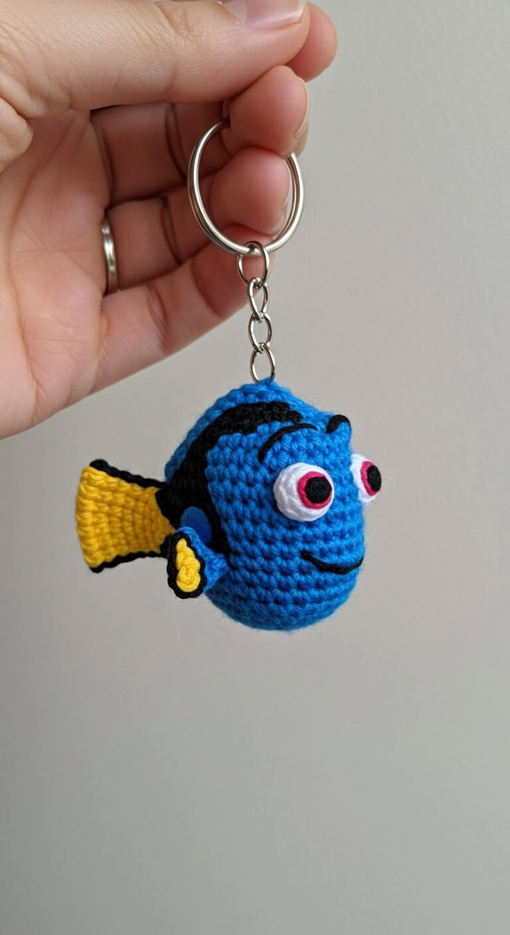 Llavero de pececito azul