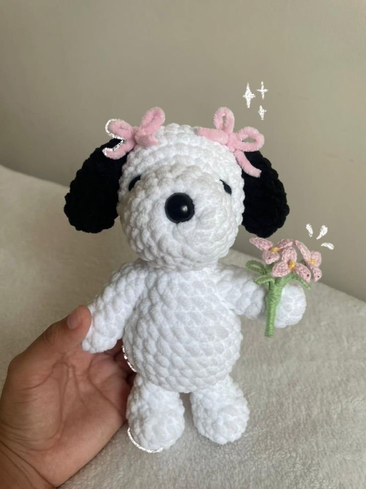 Perrito blanco de crochet