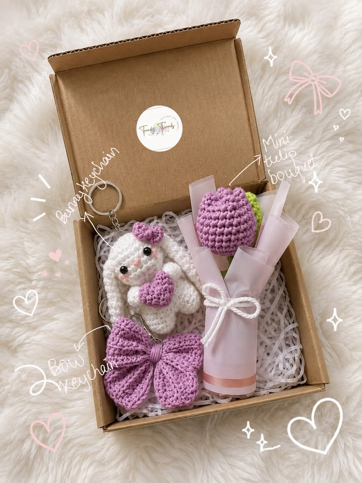 Box romántico con conejita y florero