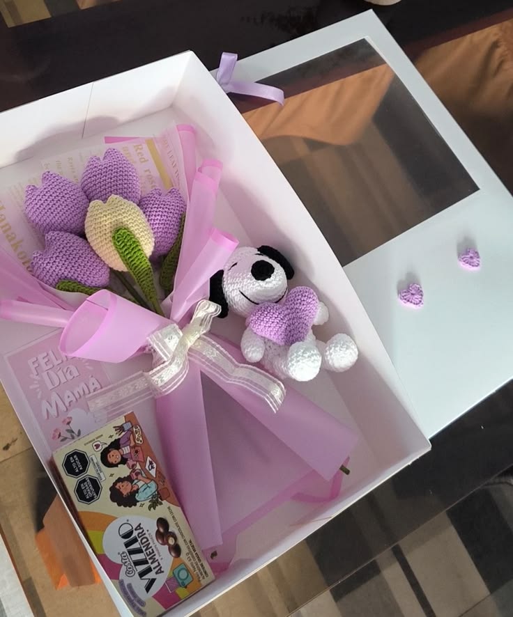 Box sorpresa en tonos lila y blanco